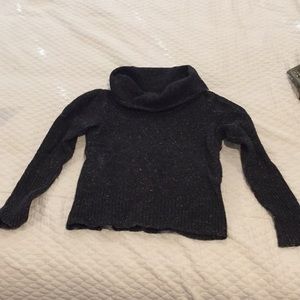 LOFT charcoal heather cowl neck sweater